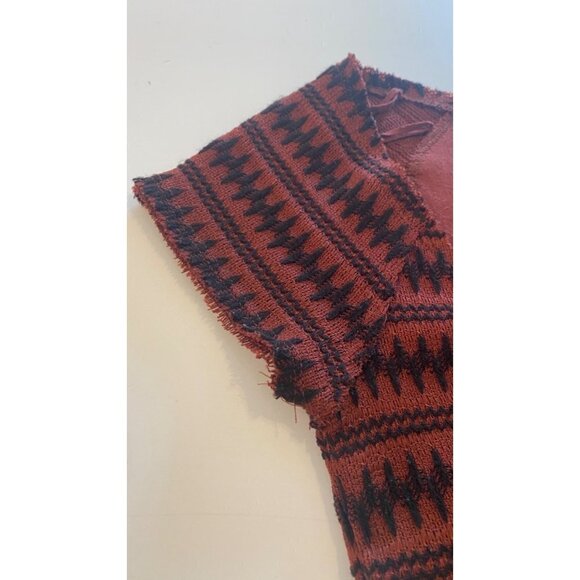 Free People Bodycon Sweater Mini Dress Peplum Ruffled Raw Hem Sz SP - Picture 9 of 9
